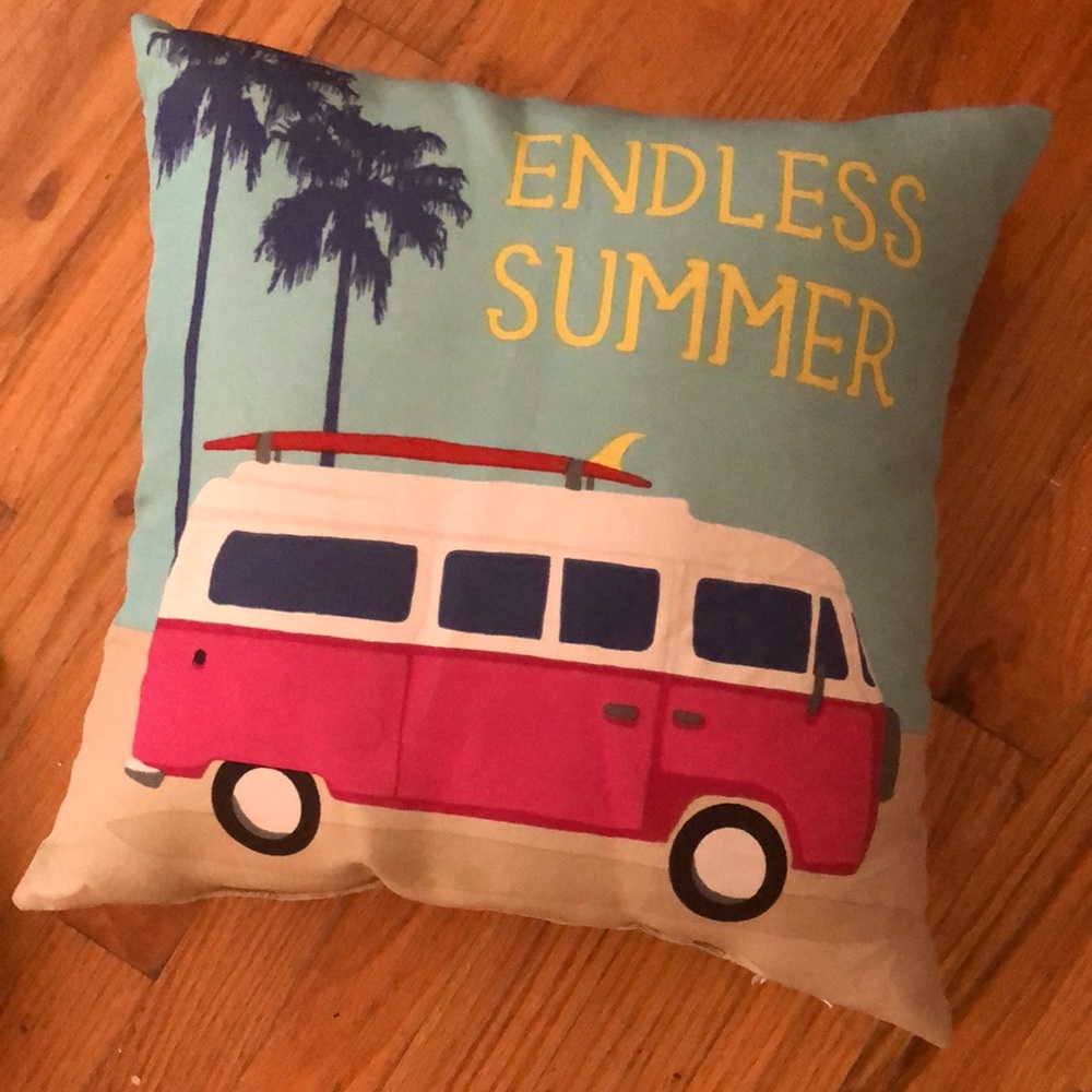Fun summer bus pillow
